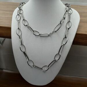 Steel by Design 36” Marquise and Oval Link Chain‎ Necklace Milor Italy